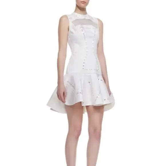 Robert Rodriguez “kuba” white fit and flare embroidered dress spring summer - Picture 1 of 9